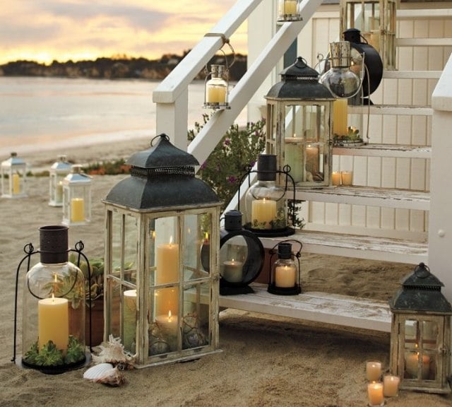 gehweg treppen beleuchten terrasse veranda strand kerzen laternen