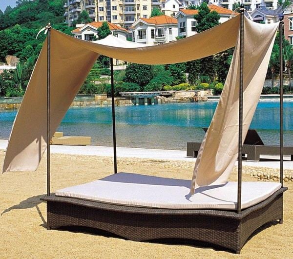himmelbett-rattangestell outdoor-lounge möbel zum relax 
