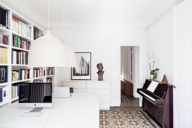home-office mit klavier Hauptbeleuchtung Wohnlicht einsetzen praktische Tipps