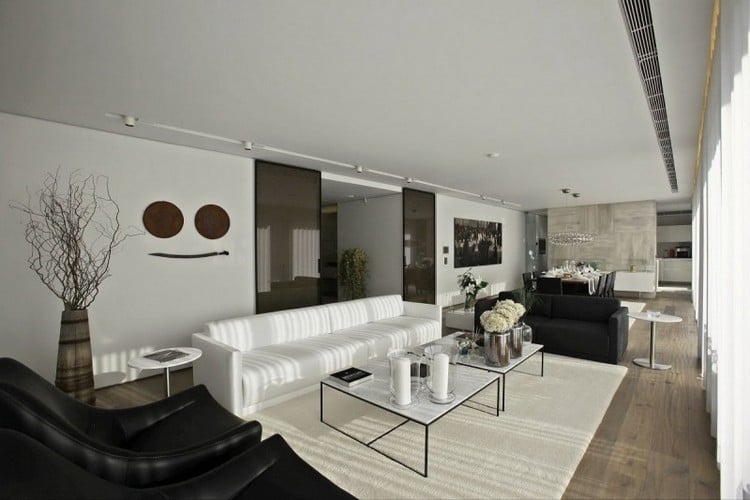 ideen-wohnzimmer-weiss-schwarz-braun-modern