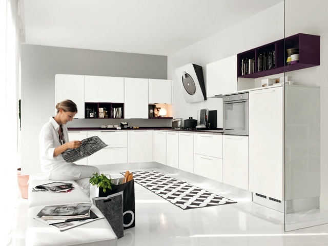 Eckküche moderne Küchenschränke stilvolles Design