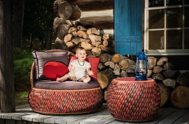 lounge gartenmöbel dala stephen-burks öko-faser aus recycelten materialien