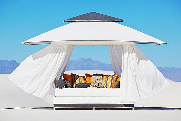 lounge-möbel sommer-feeling-outdoor himmelbett holzgestell