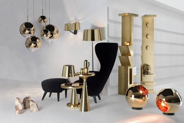 luxus-möbel gold schwarz britischen gentleman club-Tom-Dixon Milan-Design-Week-2014