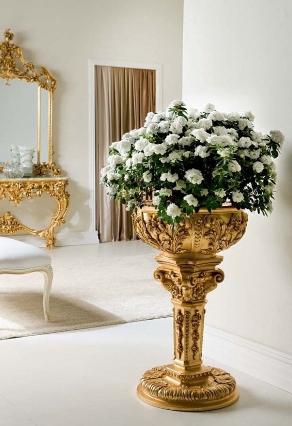 luxus pflanzer-Ständer silik elegante form ständer gold-ornamentenreich