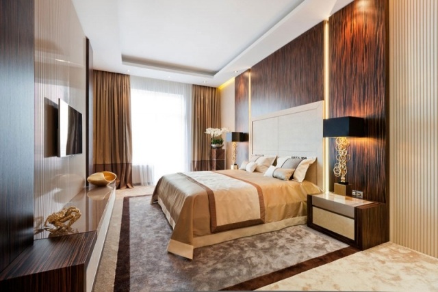 luxus schlafzimmer teppichboden holz maserung led leisten