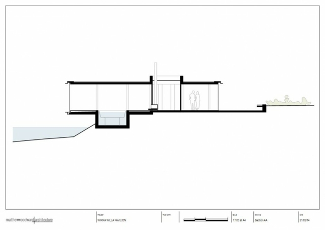 Villa See ein Stockwerk Bauplan Seitenansicht
