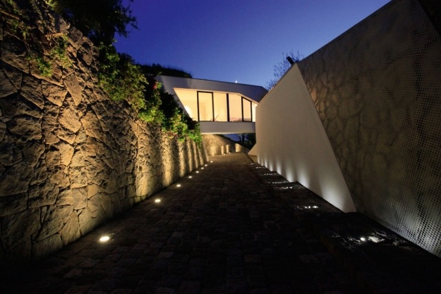 moderne architektur und design lampen boden stein