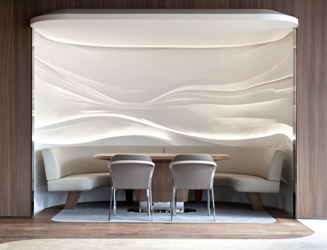 moderne dachgarten lounge hotel wandgestaltung edle materialien