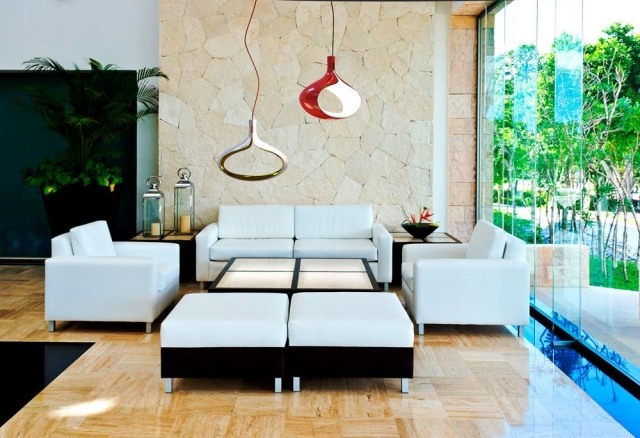 Designer-Pendelleuchte sanft leuchten modernes wohnzimmer möbel set
