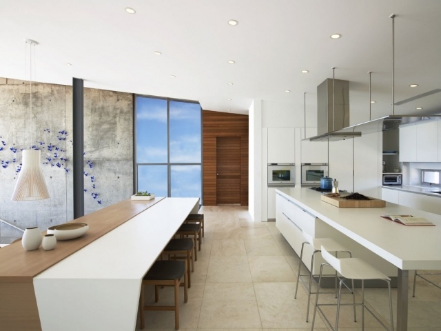 moderne wohnküche weiß matt essplatz groß