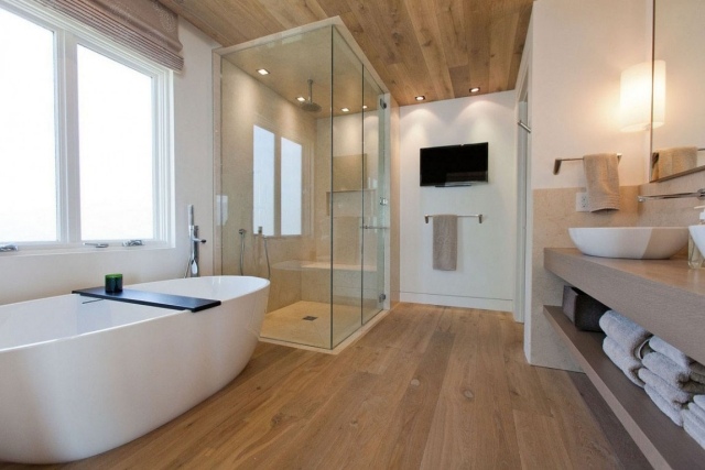  Trends 2014 für das Badezimmer modernes design holzoptik boden fliesen
