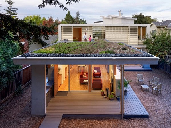 flachdachhaus-extensive dachbegrünung-umweltfreundlich ideen