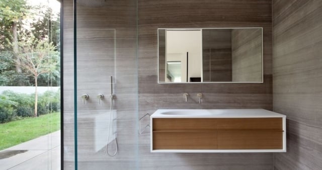 modernes haus israel badezimmer design glas dusche fliesen