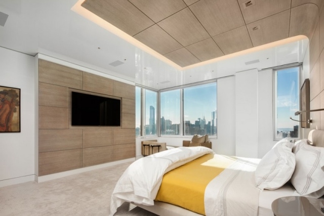 modernes schlafzimmer ideen bilder holz deckengestaltung tv wand