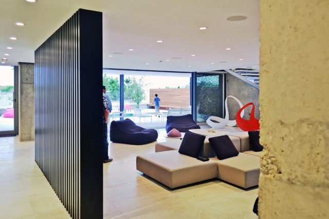 modernes strandhaus erdgeschoss einrichtung möbel lounge