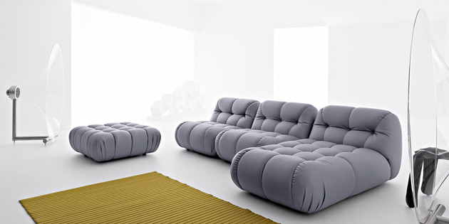 modulares design sofa gepolstert hocker grau farbe