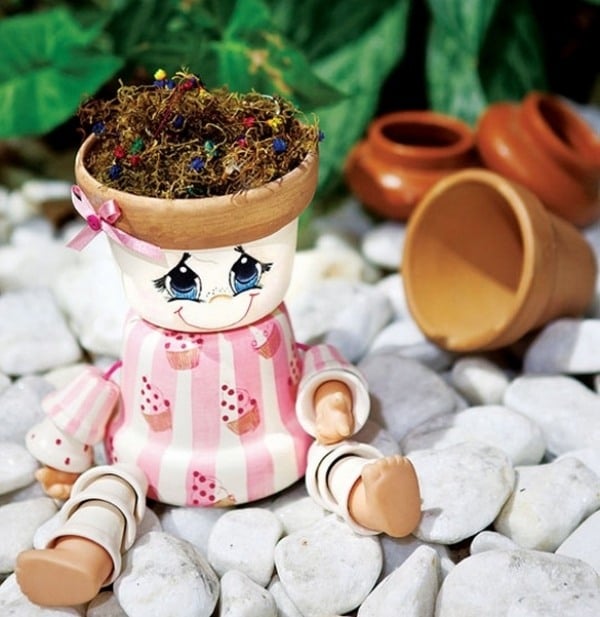 gartenfiguren keramik blumentöpfen-dekorative puppe