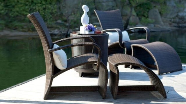 outdoor stühle zwei teilig dekorative elemente natur
