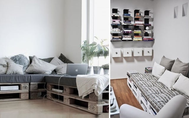 palettenmöbel-ideen sofa weiß lackieren-europaletten nutzen
