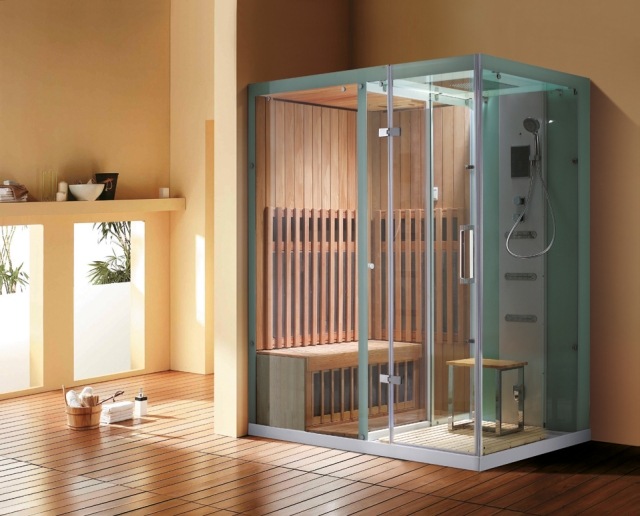 sauna kabine spa stil badezimmer trend 2014