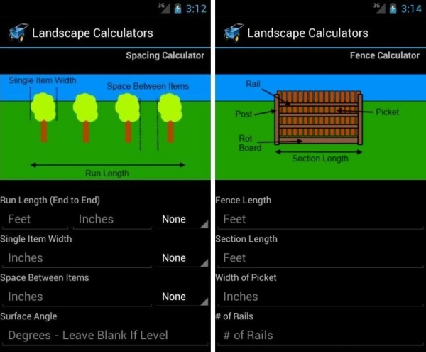 smartphone app landschaft gestaltungstool-landscape calculator