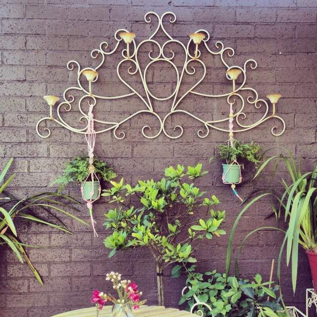 terrasse deko Makramee-Blumenampel metall ornament