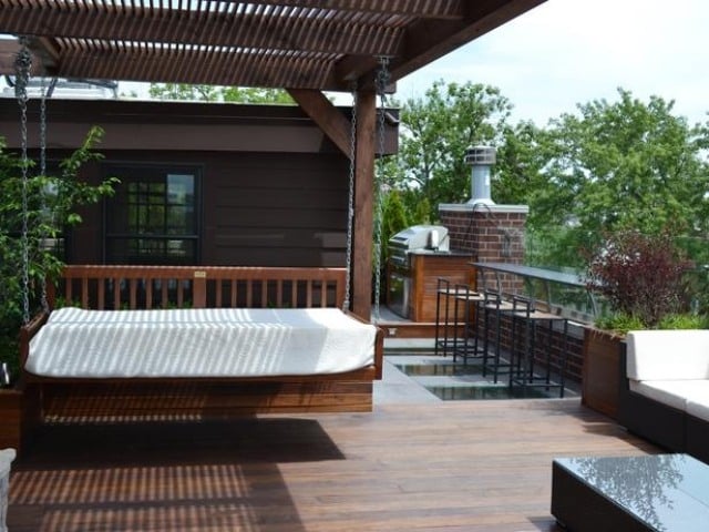 terrasse garten-relax-möbel lounge hängendes schaukelbett