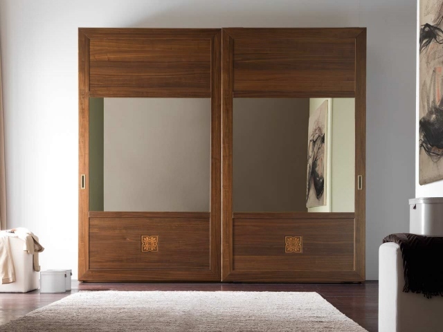 traditionelle Schlafzimmermöbel-Schrank Spiegeltür-Stauraum aufbewahrungsmöbel design bruno piombini- 