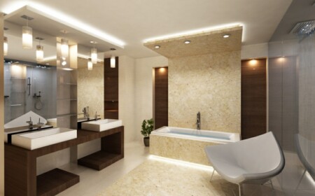 trends 2014 badewanne beige fliesen spa stil dunkel holz moebel