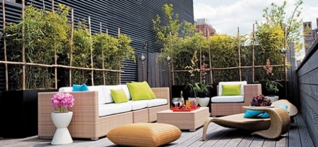 kleingärten innenhof design möbel-terrassenmöbel rattansofa 
