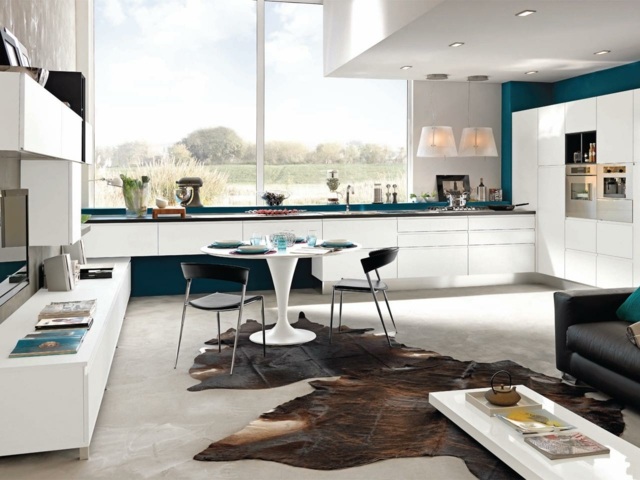 blaue Küche Ideen Einrichtung modern praktisch Deko