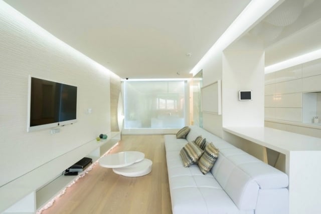 wohnzimmer einrichtung Parkett- und Dielenböden modern weiße möbel