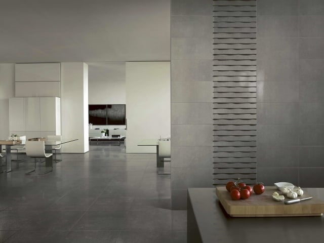 dreidimensionale Wand und Bodenfliesen-trendiges design-acsot Grau modern