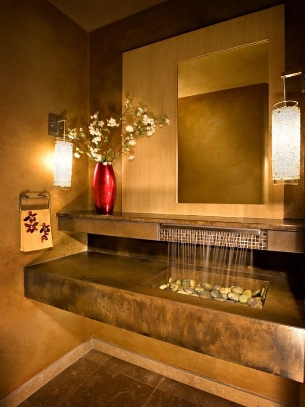 Badezimmer Dekoration Zen Wasserfall-Effekt Waschbecken Sesshu-Design