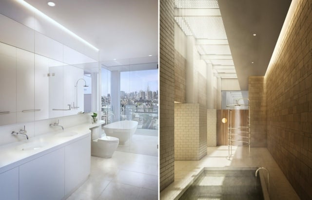 Sauna Bereich Luxus Immobilien USA Toilette Glasfronten