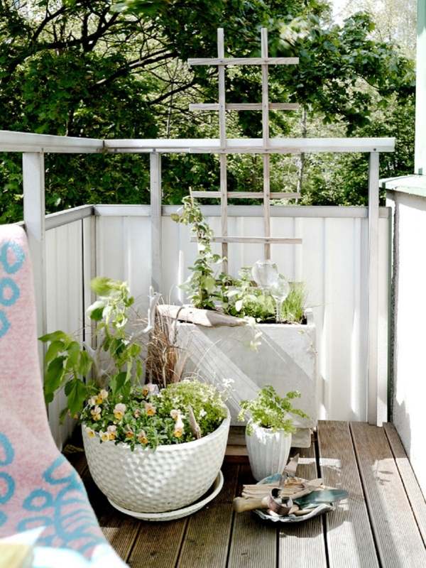 Deko Ideen-mit Balkon Kletterhilfe für pflanzen Blumenkübel-unterschiedlich groß