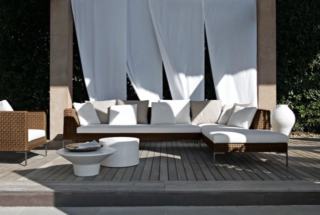 Gartenmöbel relaxen im Freien Kaffeetische weiße Farbe