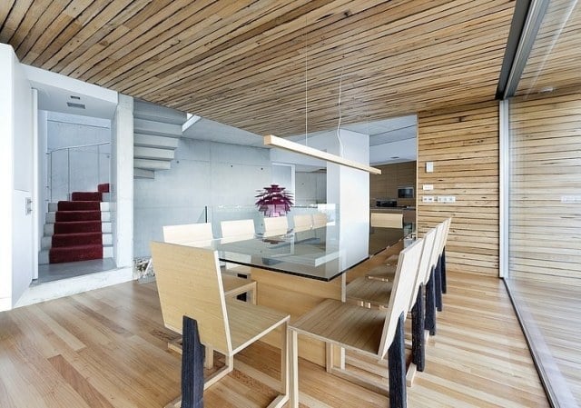 Holzmöbel für Esszimmer-Glastischplatte-Deckenlampe rechteckiges design