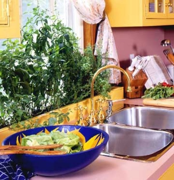 Salatschüssel-Küchenutensilien-Wasserhahn-Gewürze