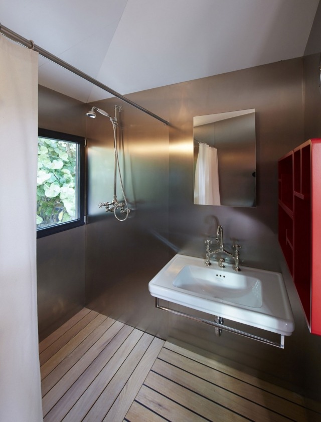 Ferienhaus Fertigkeit Ideen für kleines Badezimmer Duschtrennwand Gestaltung