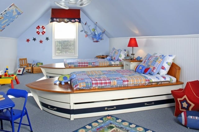 cooles Kinderbett Ideen Dachgeschoss kreativ umgestalten
