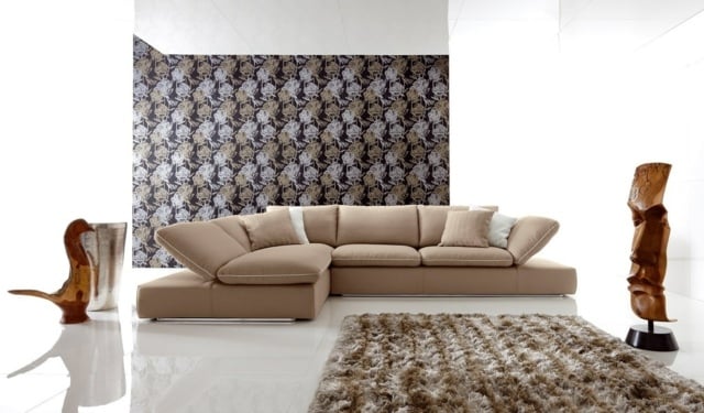  Sofa verstellbare Rückenlehne Wandgestaltung Teppich