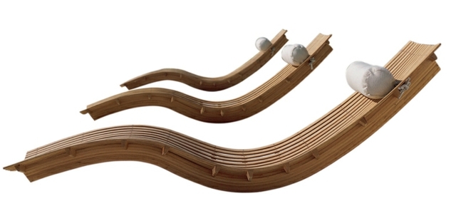 Liegestuhl Holz Gestell ergonomische Konstruktion modern Outdoor Bereich