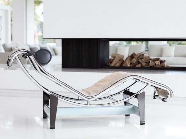Liegestuhl relaxmöbel für wohnzimmer weiß glänzend Bodenbelag