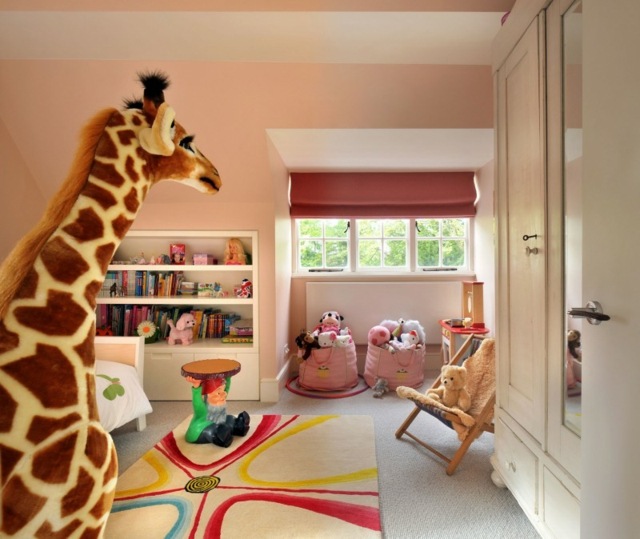  bunt Teppich Kinderzimmer Giraffe hell Pfirsichtsfarbe