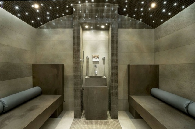 pur Waschbecken LED Einbauleuchten Hotel in französischen Alpen