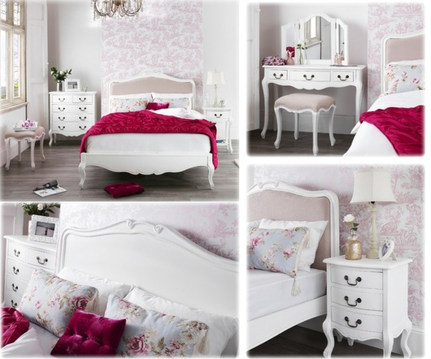 französischer Shabby Chic Stil rosa Bettdecke Tapeten