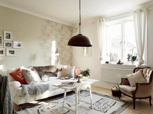 Wohnung Ideen Teppich Möbel restauriert Fotowand