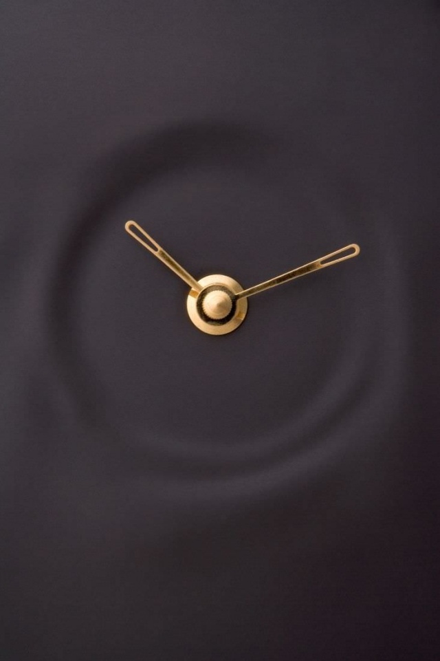 Uhr Design-Soft Kiki Van Eijk-Keramik Schwarz uhrzeiger goldfarben